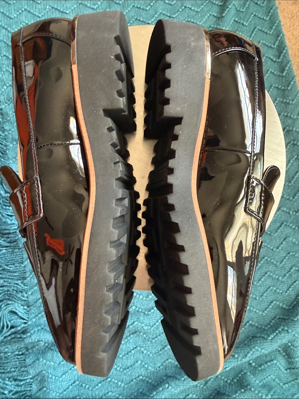NWOT Franco Sarto Black Patent Tassel Loafers - Picture 9 of 16